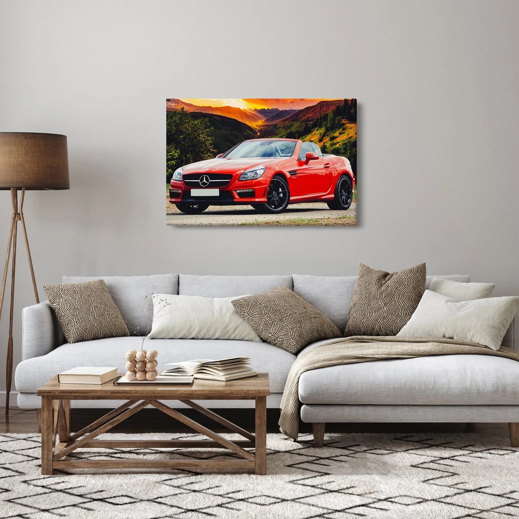 Kép - piros Mercedes (90x60 cm)