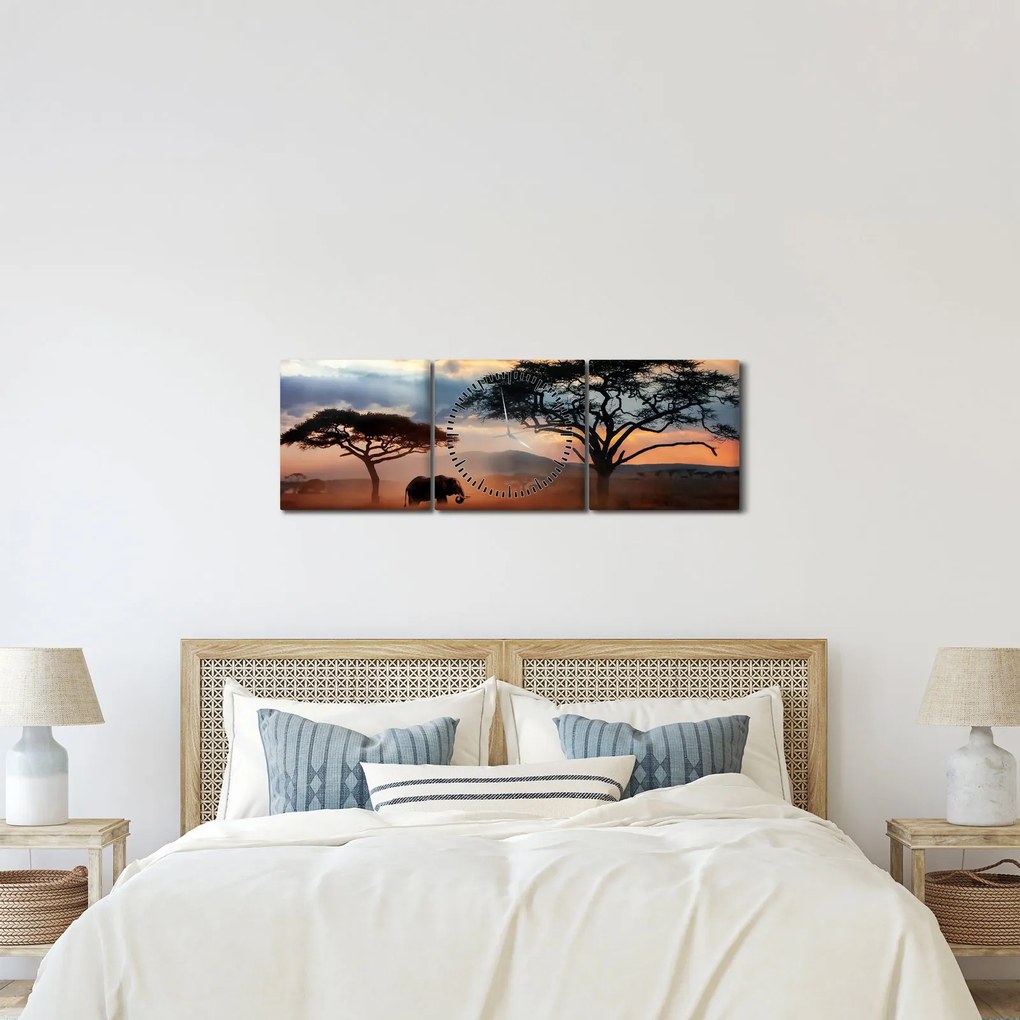 Kép - Serengeti Nemzeti Park, Tanzánia, Afrika (órával) (90x30 cm)