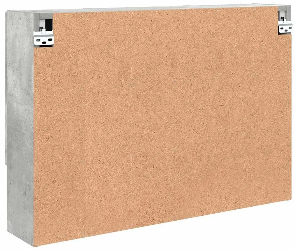Fürdőszobai tükörszekrény Beton szürke 80 x 17 x 55 cm Faanyag