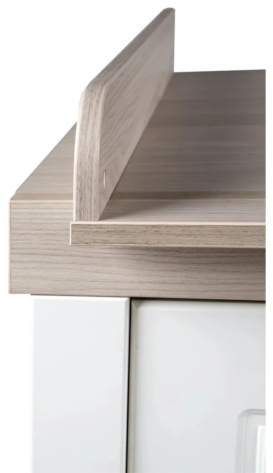 Fehér alacsony gyerek komód pelenkázó feltéttel szilfa dekorral 120x98 cm Felicia – Roba