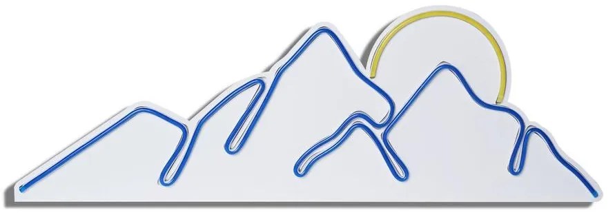 Műanyag LED-es fali dekoráció, Mountain - Blue - Sárga