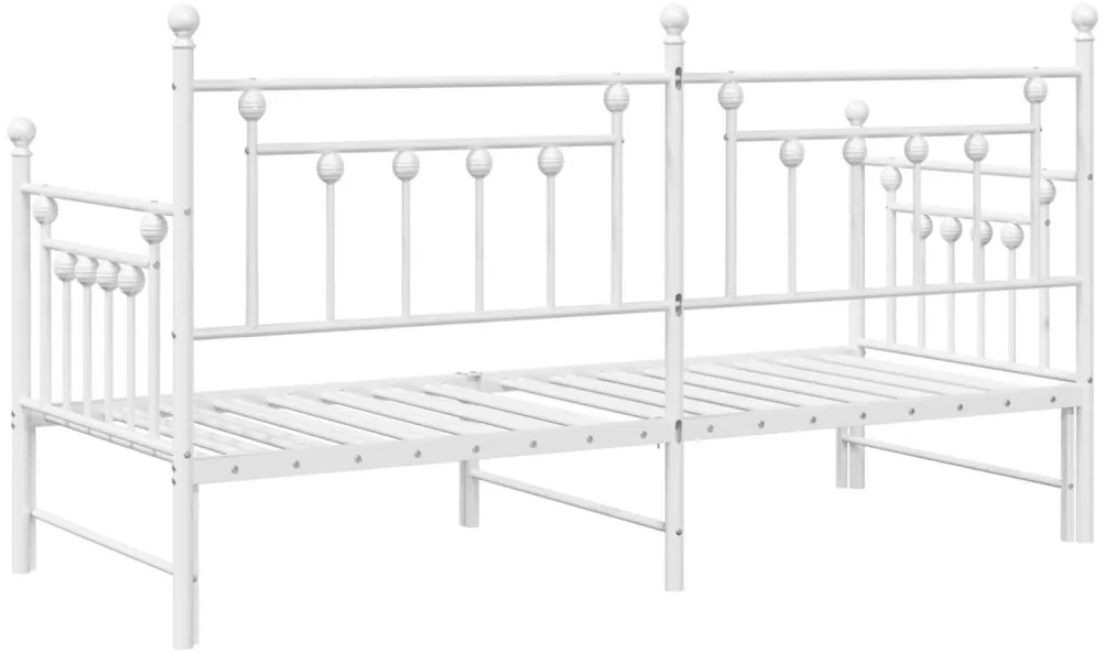 Napágykeret Léces Ágytálcával, Fehér, 75x190 cm, Acél