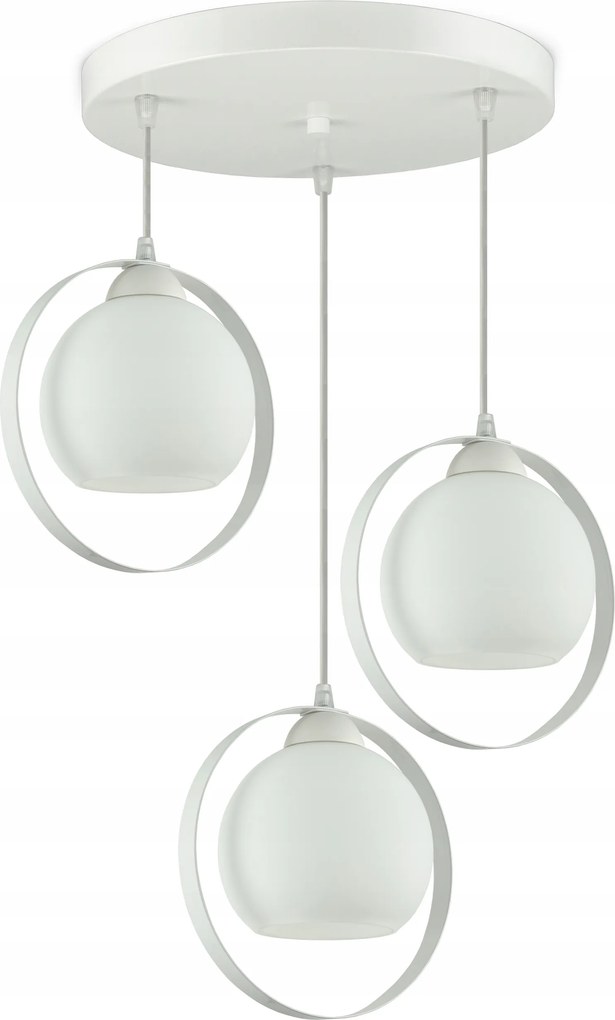 Függő lámpa Csillár Fehér Üveg Tejgömbök