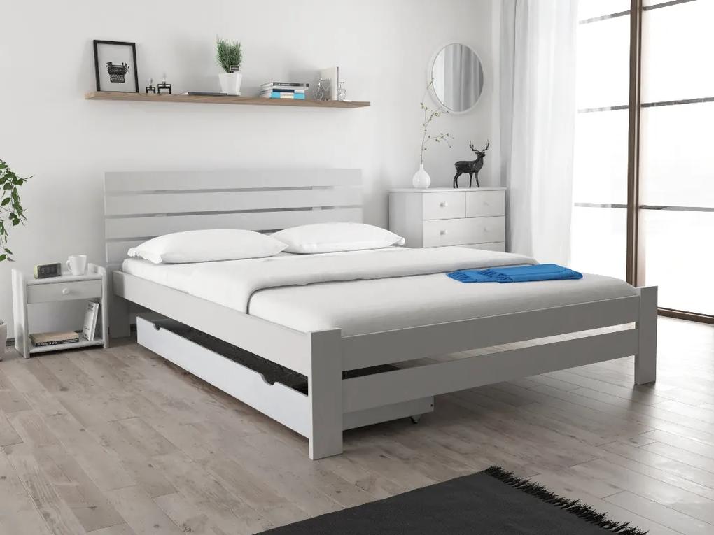PARIS magasított ágy 160x200 cm, fehér Ágyrács: Lamellás ágyrács, Matrac: Deluxe 10 cm matrac