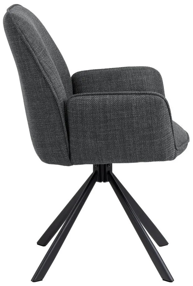 Sötétszürke kárpitozott karfás étkezőfotel szett 2 db-os Glenda – Actona