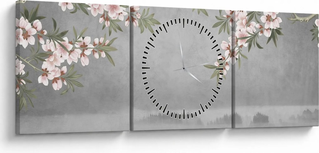 Kép - Hold a táj felett (órával) (90x30 cm)