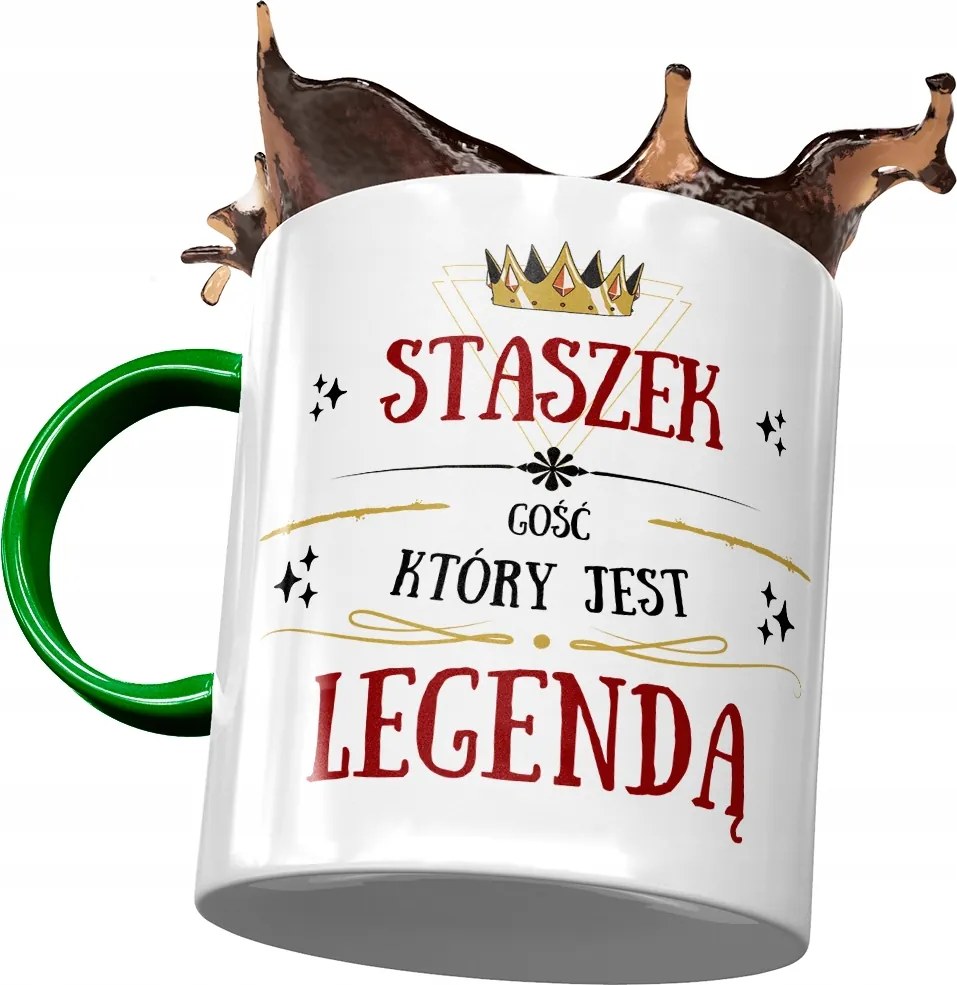 Zöld bögre Stanislaw Staszek Férj kolléga számára, fényképes nyomtatással