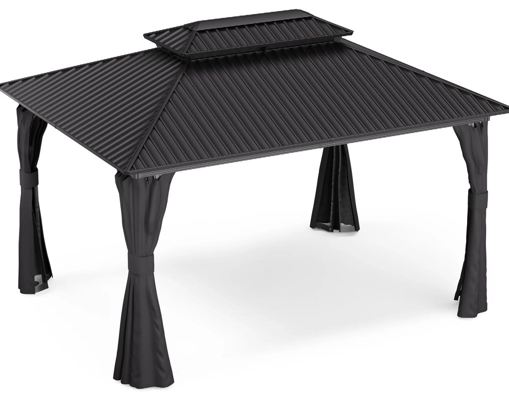 Blumfeldt ShadeFortress, pergola, 4 x 3 m, horganyzott acél tető, véd a nap, eső és a szél ellen