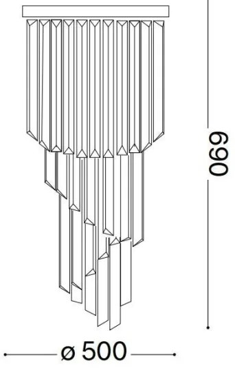 Ideal Lux - Kristály csillár CARLTON 12xE14/40W/230V átm. 50 cm króm