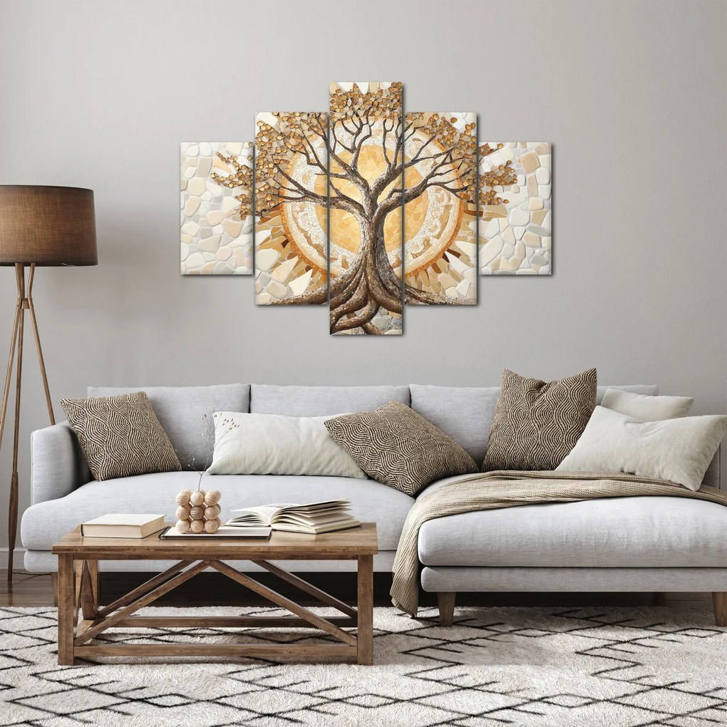 Kép – Arany életfa mozaikban (150x105 cm)