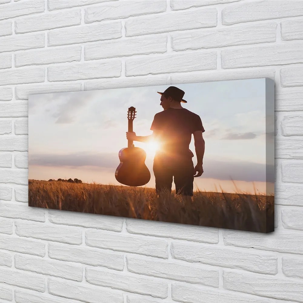Canvas képek gitár férfi 140x70 cm