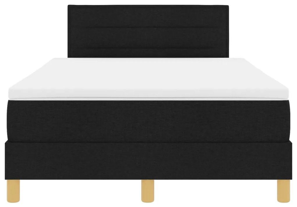 Box Spring Ágy Matraccal és LED Fekete 120x200 cm Szövet