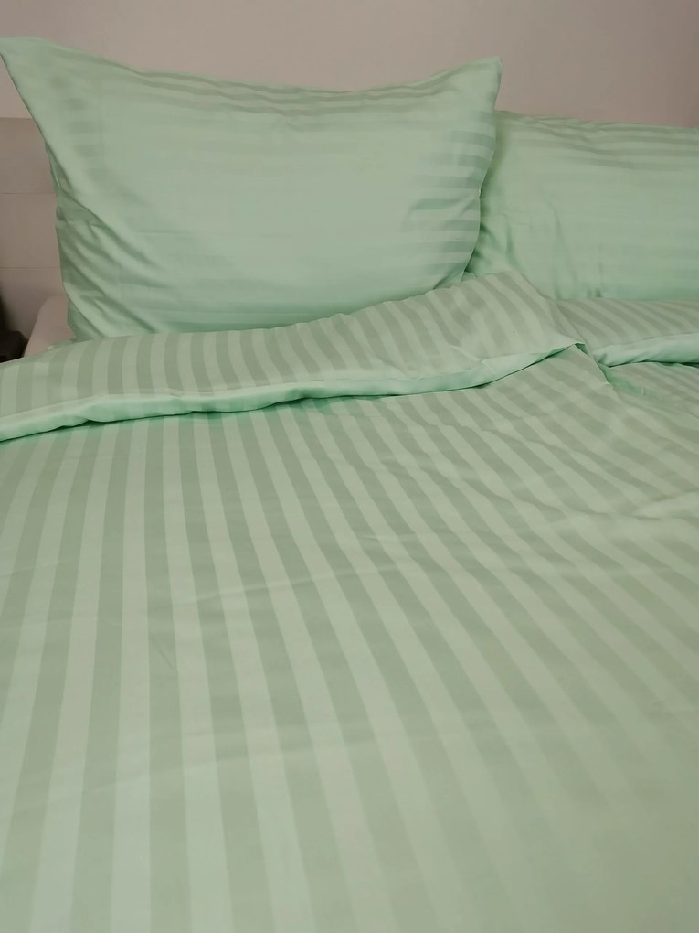 Damaszt zöld lepedők TiaHome - 1x Párna 90x70cm, 1x Paplan 140x200cm