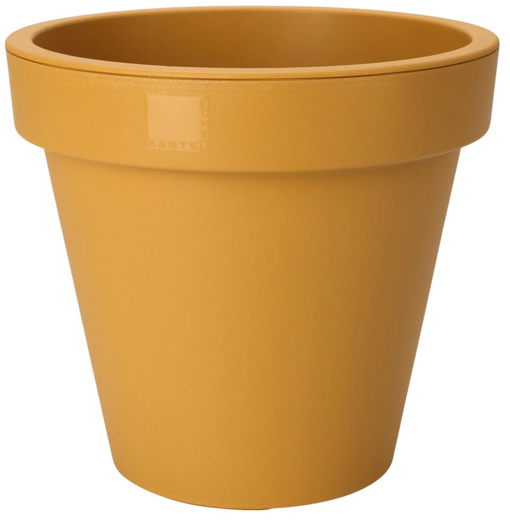 Okker színű D:35cm-es műanyag virágcserép