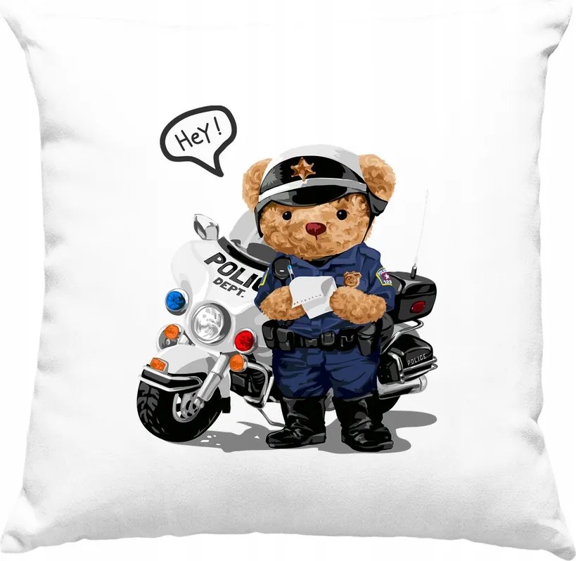 Ralph rendőr maci párna, fehér