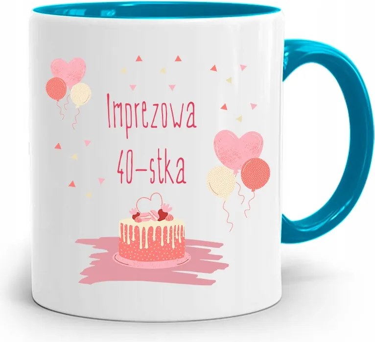 Születésnapra 40 40-es 40-es Bögre Kék Ajándék fényképes nyomattal
