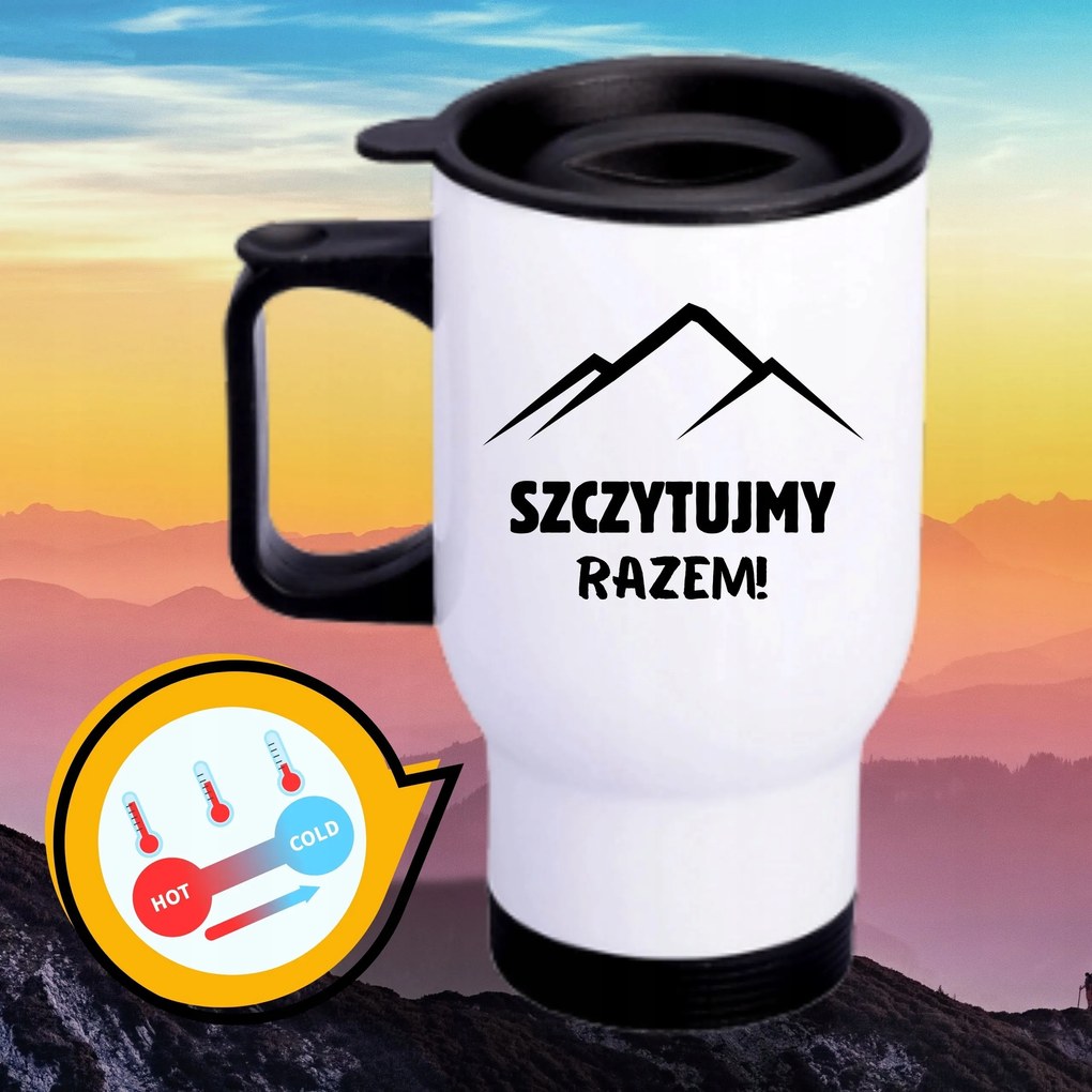 Bögre Fehér Thermo Vicces Ajándék Csúcsok Együtt