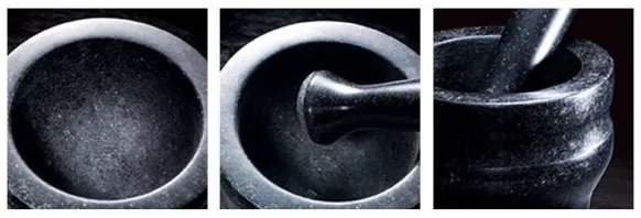 Cole&Mason - GRANITE gránit mozsár és törő, 18 cm, gránit/fekete