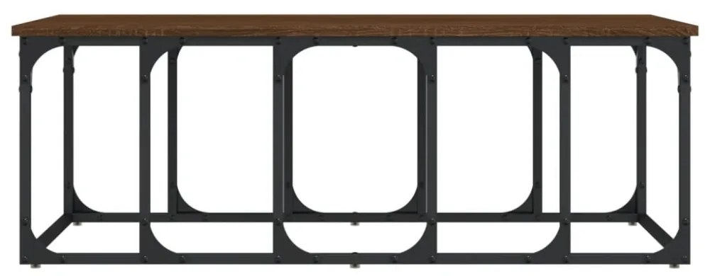 barna tölgyszínű szerelt fa dohányzóasztal 100 x 50 x 35,5 cm