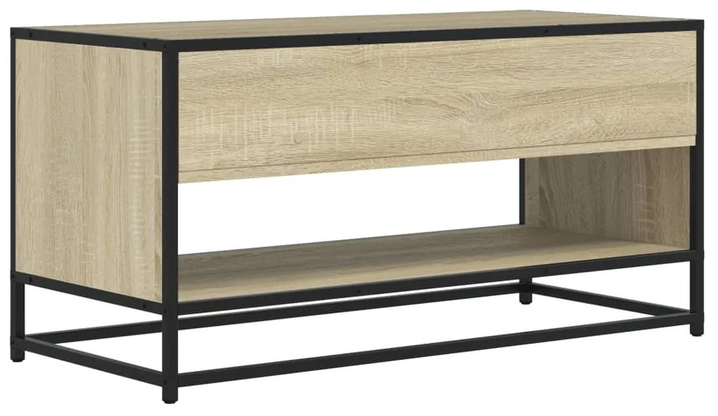 sonoma tölgy színű szerelt fa és fém TV-szekrény 91x40x46 cm