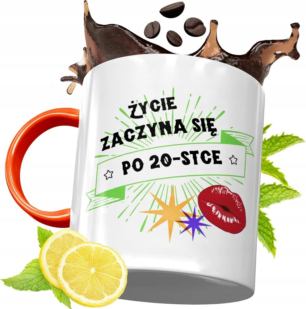 Narancssárga Szülinapi Bögre 20 20STE Ajándék fényképes nyomtatással