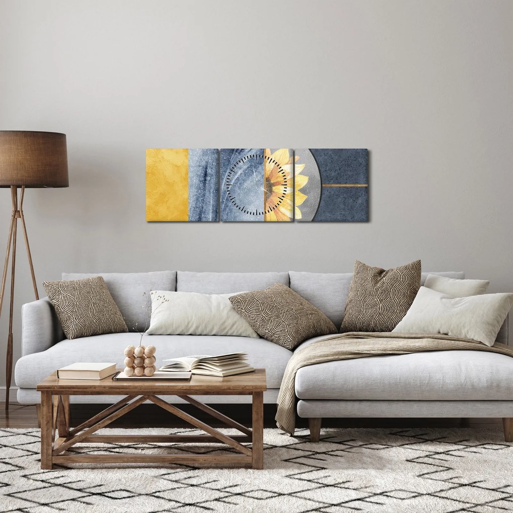 Kép - Formák és a virág (órával) (90x30 cm)