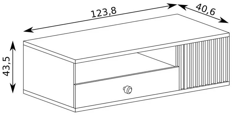 TV asztal/Szekrény Claudi 07 (artisan tölgy). Akció -16%. 1055491