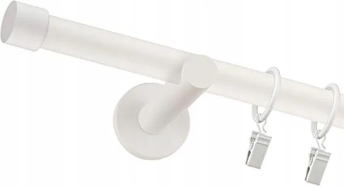 Függönykarnis Szimpla Egyenes 19mm 120cm Fehér Fekete