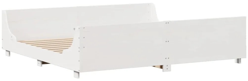 fehér tömör fa könyvespolcos ágy matrac nélkül 200 x 200 cm