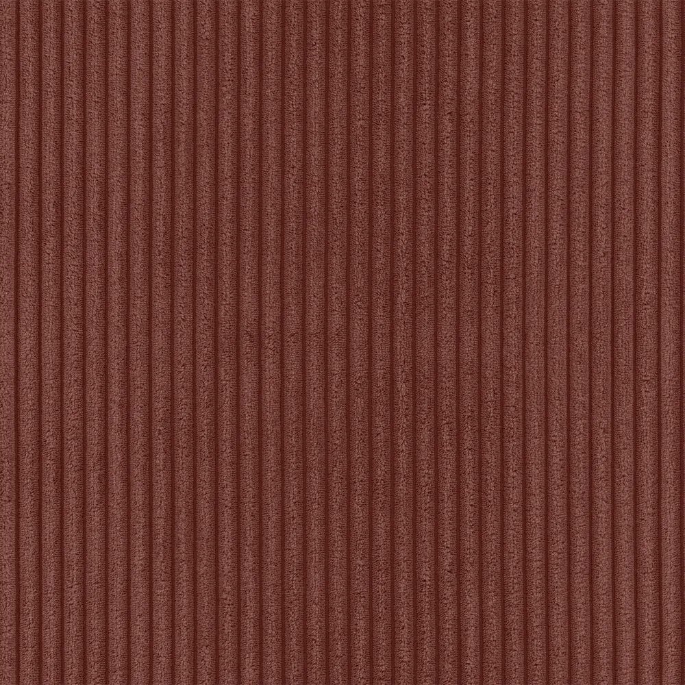 Terrakotta színű kordbársony sarokkanapé (jobb oldali-heverő résszel) Merid – Ropez