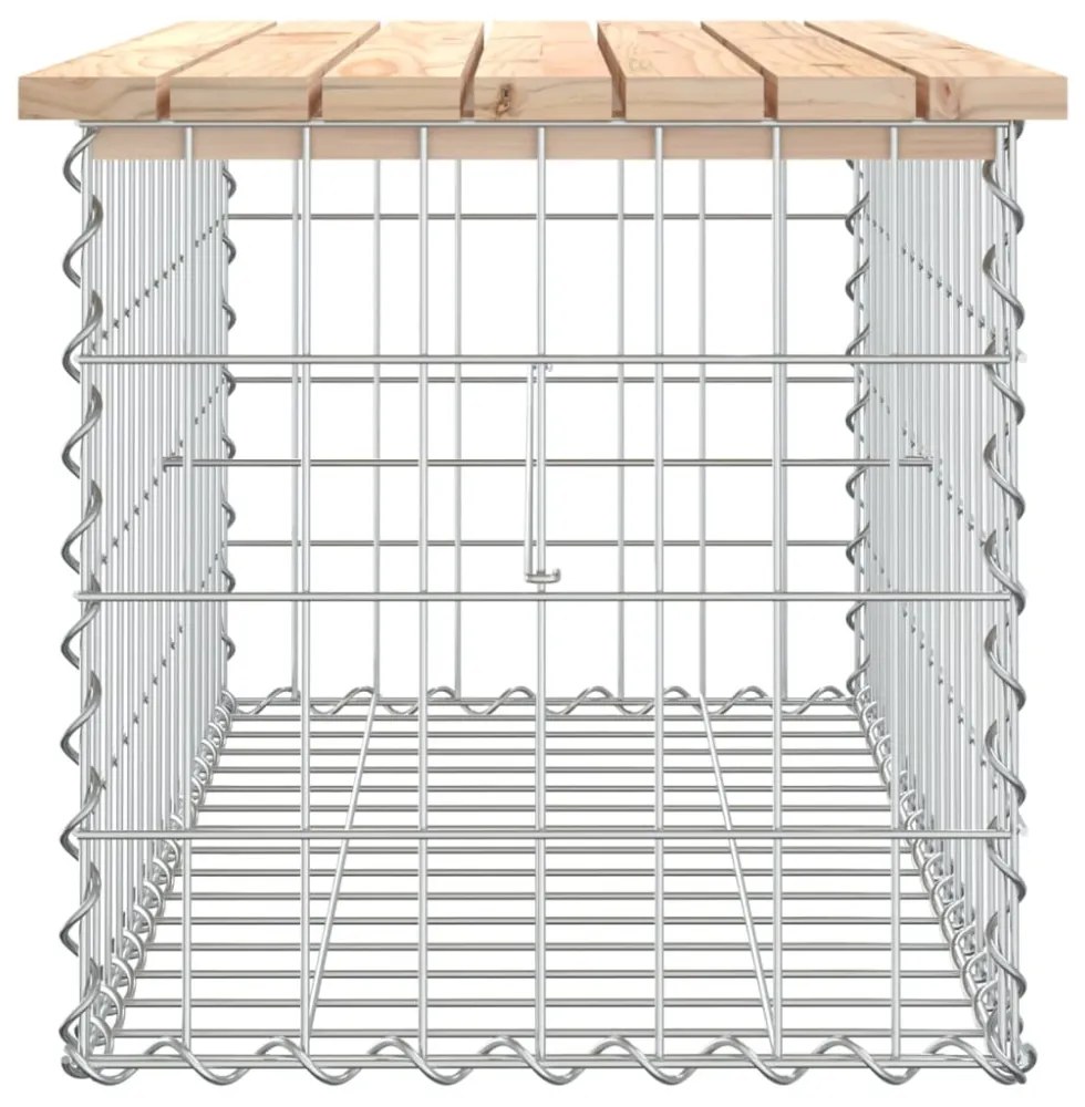 tömör fenyőfa gabion kerti pad 83x44x42 cm