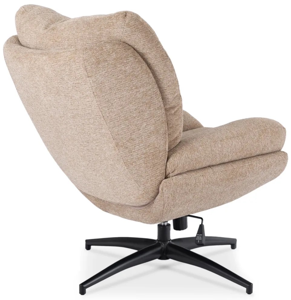 Fotel Wypoczynkowy Obrotowy FREMONT Z Podnóżkiem Beżowy