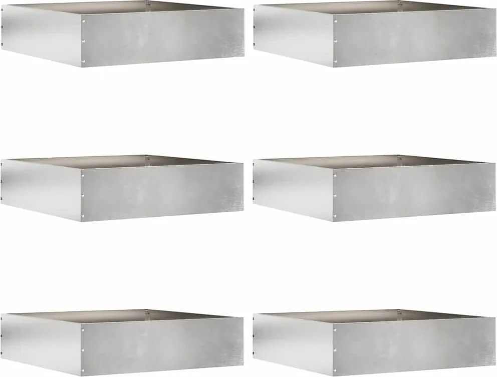 vidaXL Fűszegélyezés 6 pcs Ezüst 50 x 50 x 13 cm Rozsdamentes acél
