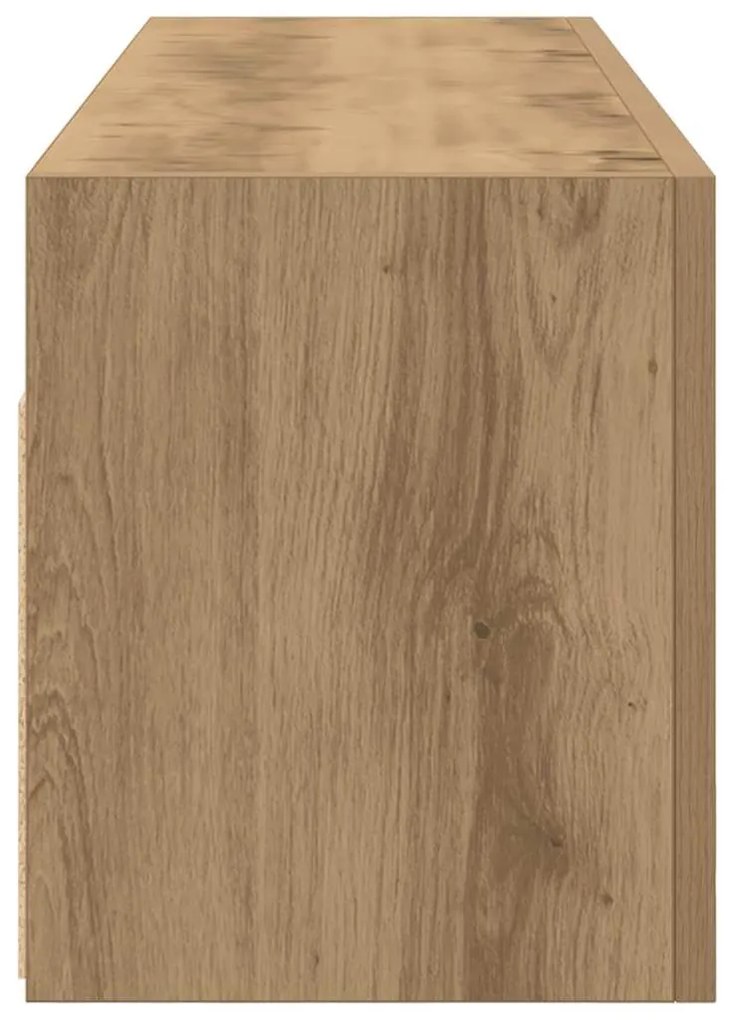 kézműves tölgy szerelt fa fali fürdőszobaszekrény 100x25x30 cm