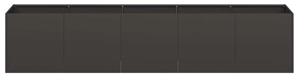 fekete virágláda, hidegen hengerelt acél, 200 x 40 x 40 cm