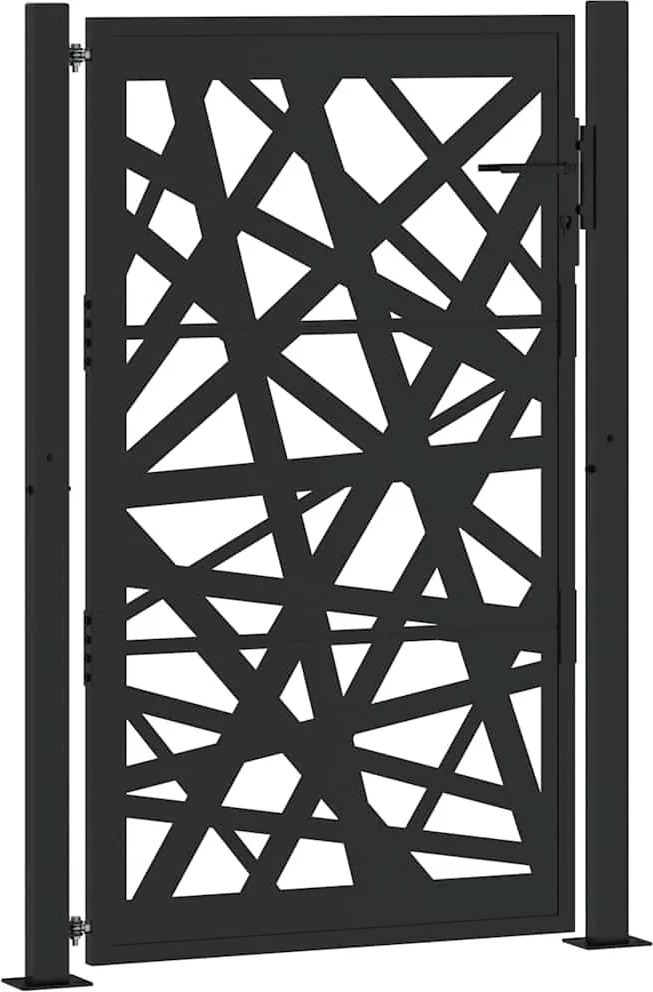 vidaXL fekete acél kerti kapu 100x150 cm világítással