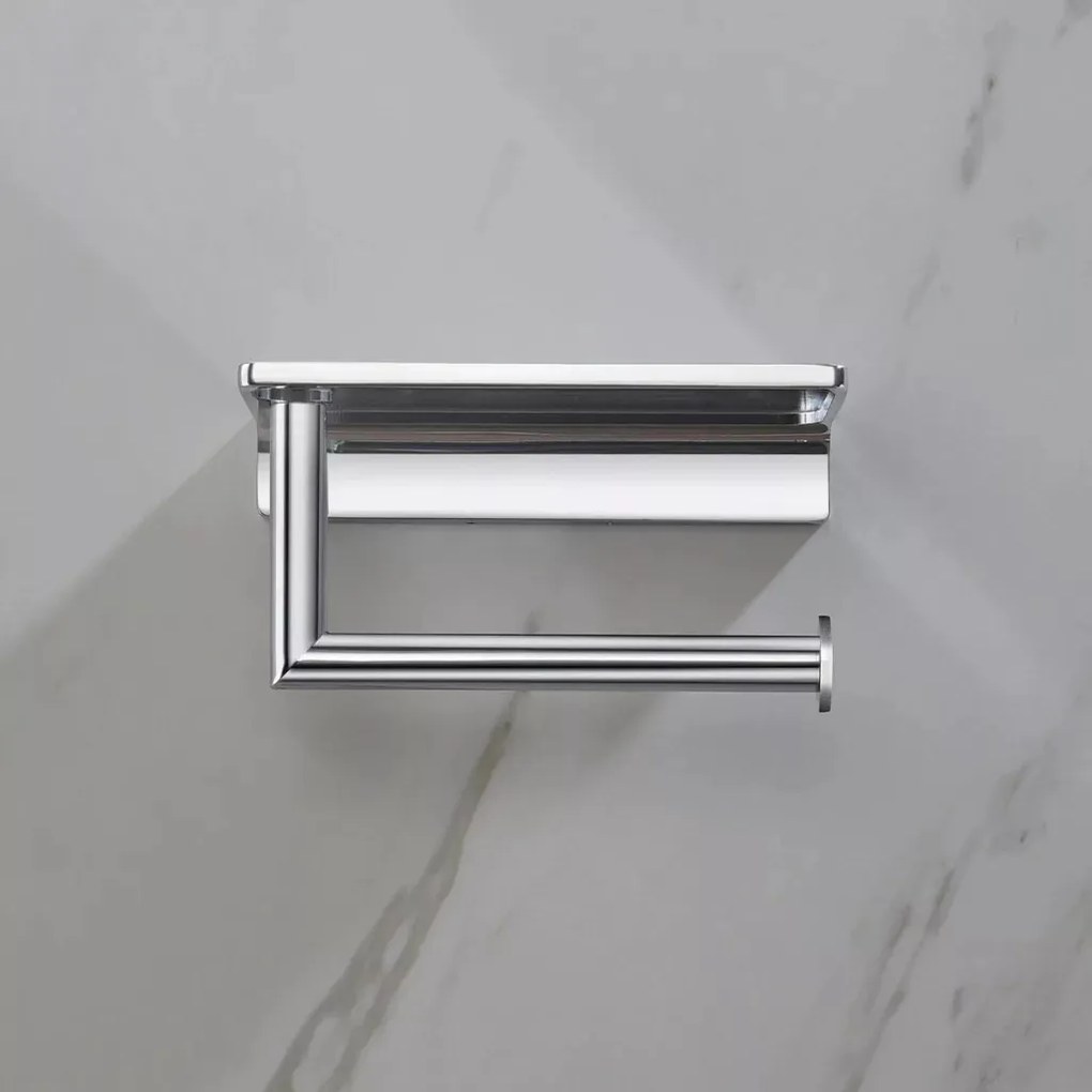 AREZZO design RONO WC papír tartó polccal, króm