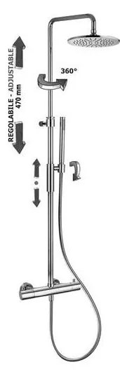 Paffoni - BIRILLO termosztátos zuhanyrendszer, fényes króm