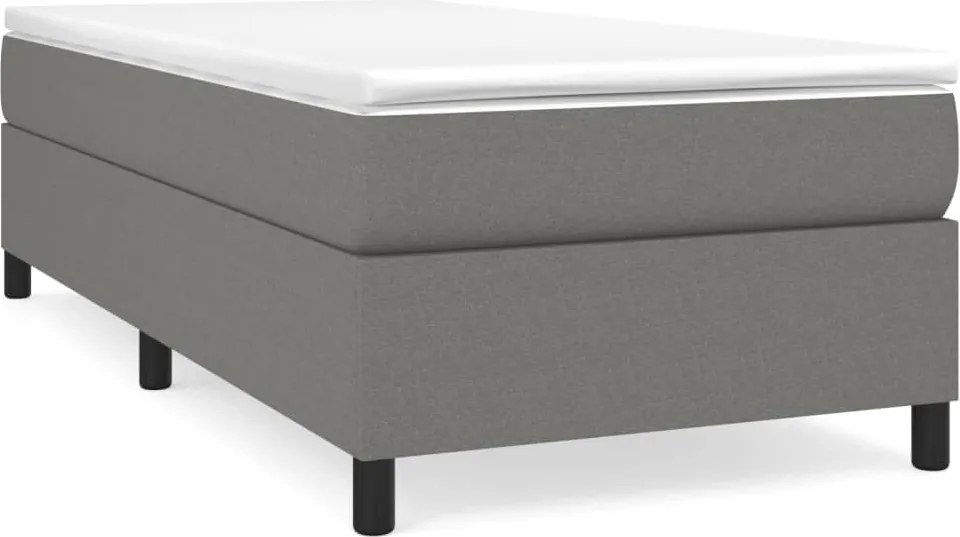 vidaXL sötétszürke szövet rugós ágy matraccal 90 x 200 cm