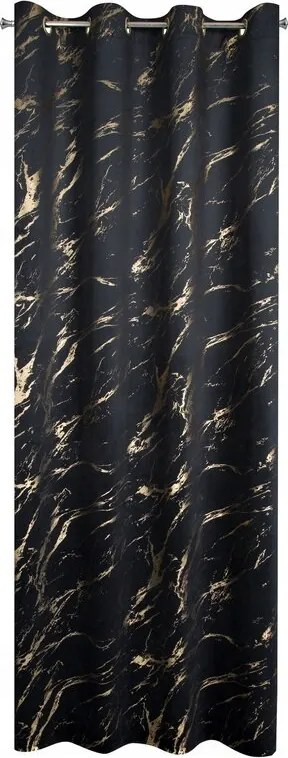 Molly készfüggöny 140x250 fekete arany velúr átvezetőkkel