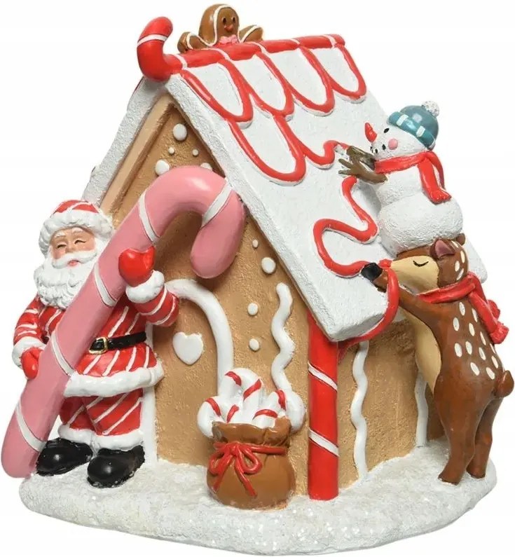 Karácsonyi dekoráció mézeskalács házikó terrakotta 20,5cm