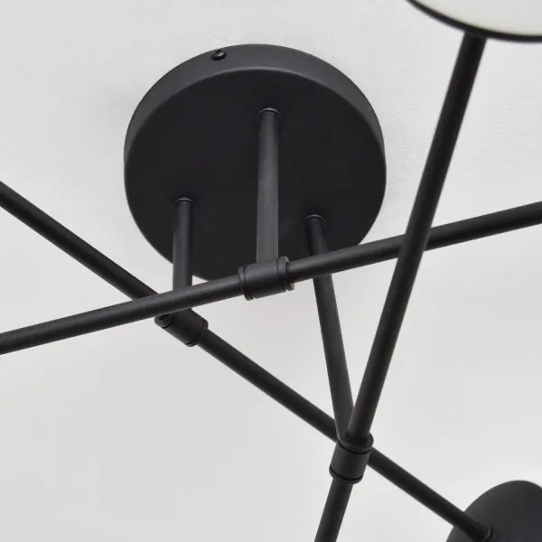 Felületre szerelhető csillár MOON 6xE27/15W/230V fekete