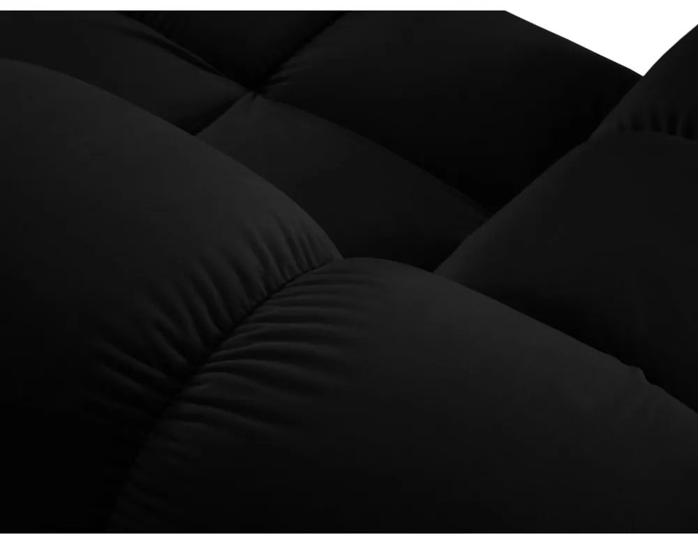 Fekete bársony kanapé 379 cm Bellis – Micadoni Home