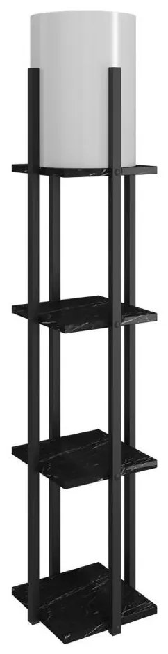 Állólámpa polcokkal NORA 1xE27/40W/230V fekete