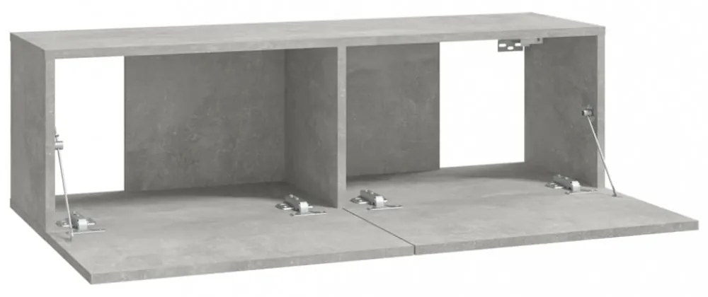 4 db betonszürke fali TV-szekrény 100 x 30 x 30 cm