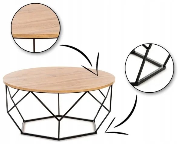 Kávésasztal DIAMOND 40x90 cm fekete/barna