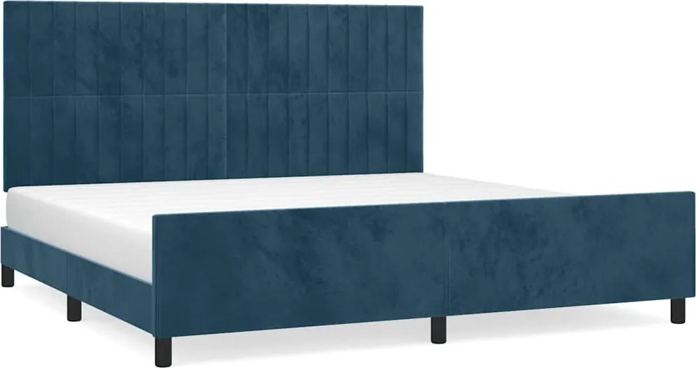 vidaXL sötétkék bársony ágykeret matrac nélkül 200x200 cm