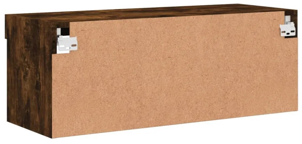füstös tölgy színű TV-szekrény LED-világítással 80 x 30 x 30 cm