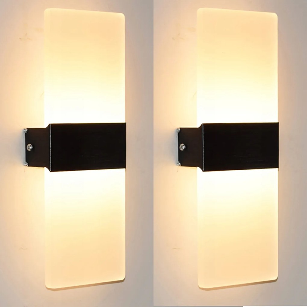 2x Fali Lámpa Beltéri Led Fali Lámpa Hálószobába 12W 3000K