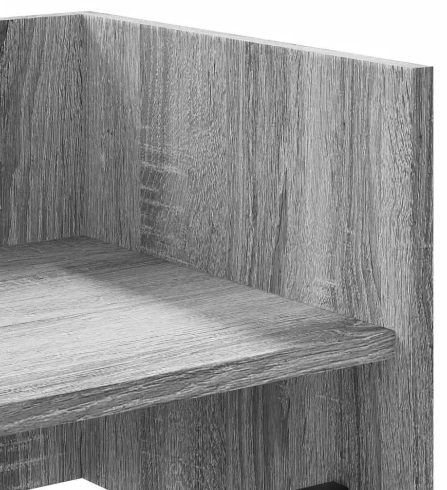 szürke sonoma színű szerelt fa fali polc 70,5 x 35 x 30,5 cm